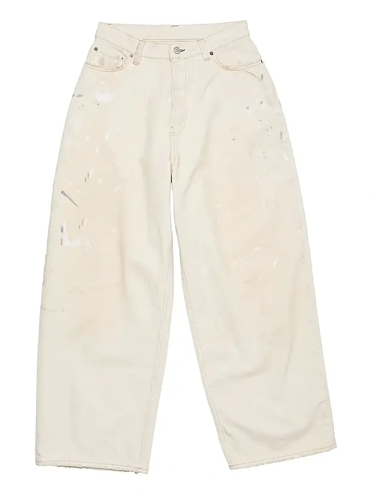 Acne Studios Men's 1981 Paint Splatter Barrel-Leg Jeans