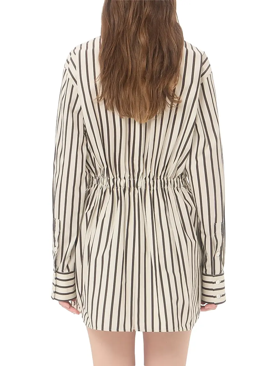 Valentino Women's Midi Dress in Printed Striped Poplin | Thumbnail 5 Valentino Women's Midi Dress in Printed Striped Poplin | Thumbnail 5