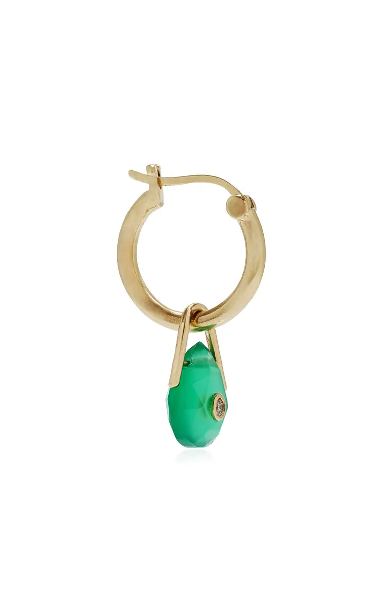 Pascale Monvoisin Orso 9K Gold Diamond and Onyx Single Hoop Earring | Thumbnail 3 Pascale Monvoisin Orso 9K Gold Diamond and Onyx Single Hoop Earring | Thumbnail 3