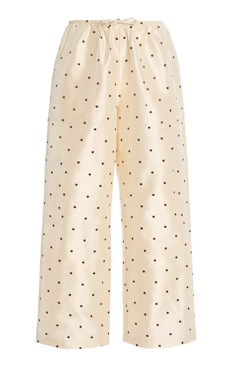 DONNI. The Polka-Dot Silk Taffeta Cargo Pants