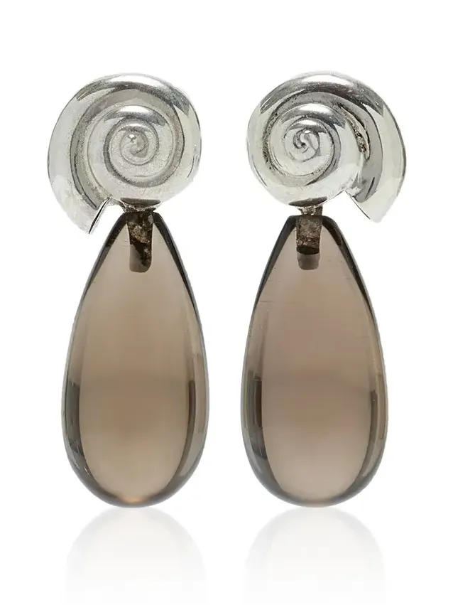x Jeanerica Nautilus Smoky Quartz Earrings