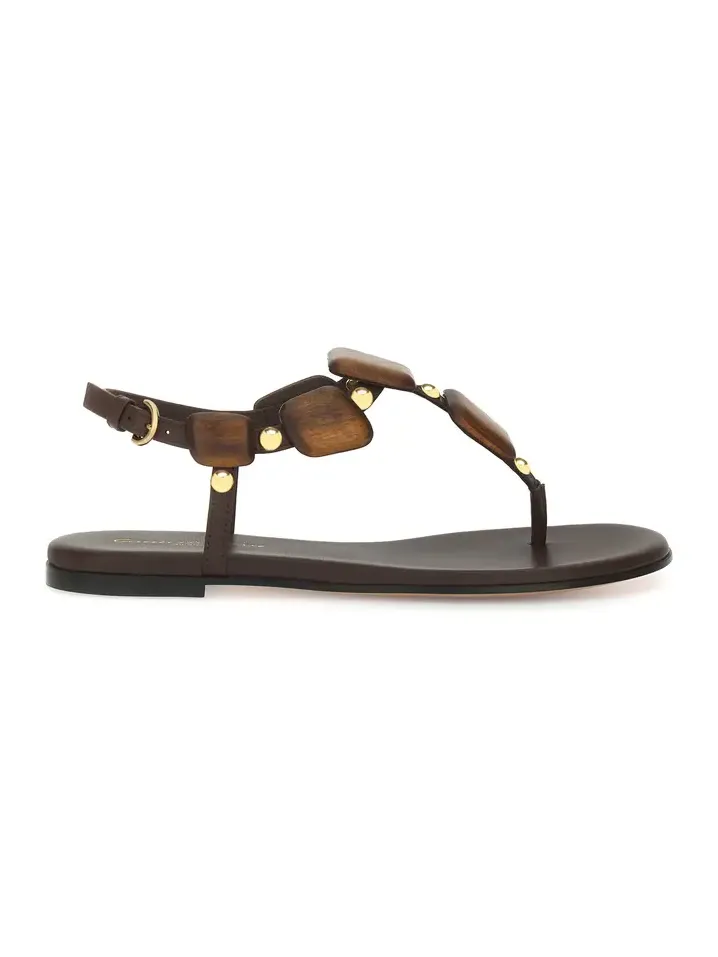 Embellished Leather Sandals Embellished Leather Sandals