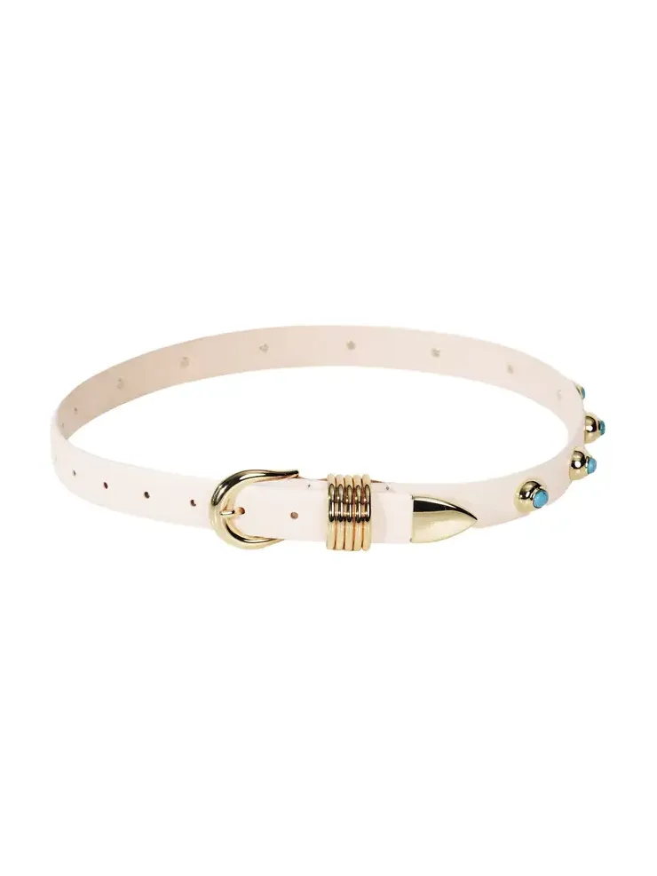 Hollyhock Turquoise Leather Belt Hollyhock Turquoise Leather Belt