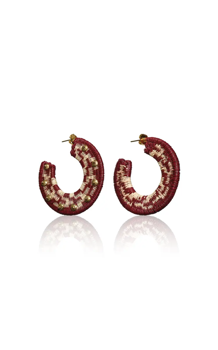 Johanna Ortiz Song Of The Pampas Fiber-Brass Hoop Earrings | Thumbnail 2 Johanna Ortiz Song Of The Pampas Fiber-Brass Hoop Earrings | Thumbnail 2