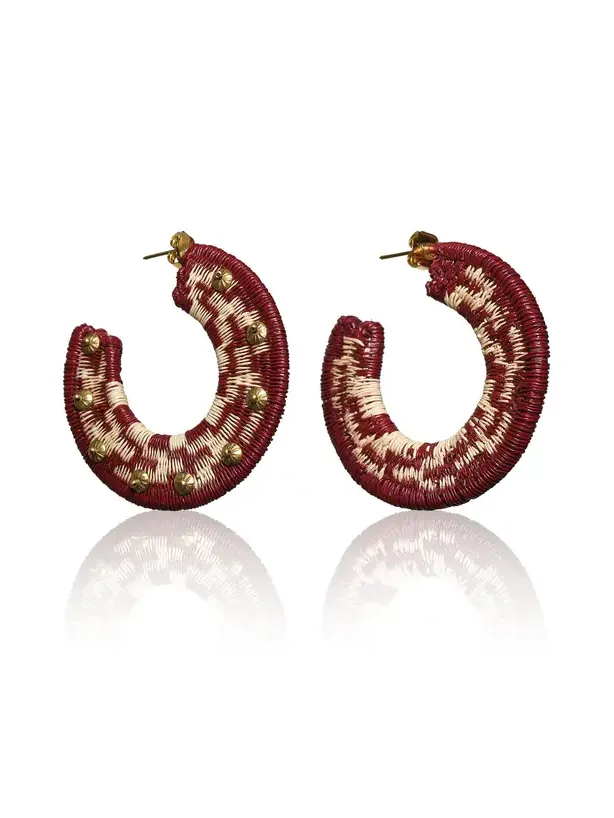 Johanna Ortiz Song Of The Pampas Fiber-Brass Hoop Earrings