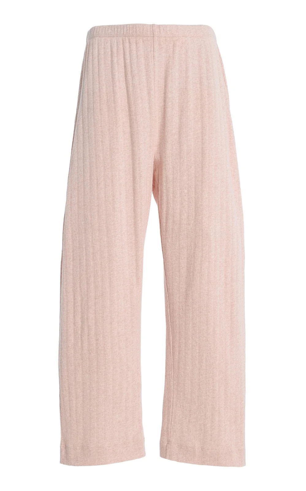 Pointelle-Knit Cotton Crop Wide-Leg Pants