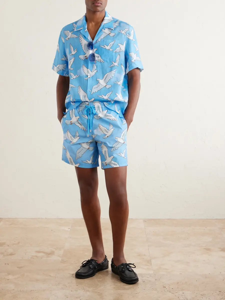 Vilebrequin 3.Paradis Chelly Printed Camp-Collar Linen Shirt - Men | Thumbnail 2 Vilebrequin 3.Paradis Chelly Printed Camp-Collar Linen Shirt - Men | Thumbnail 2