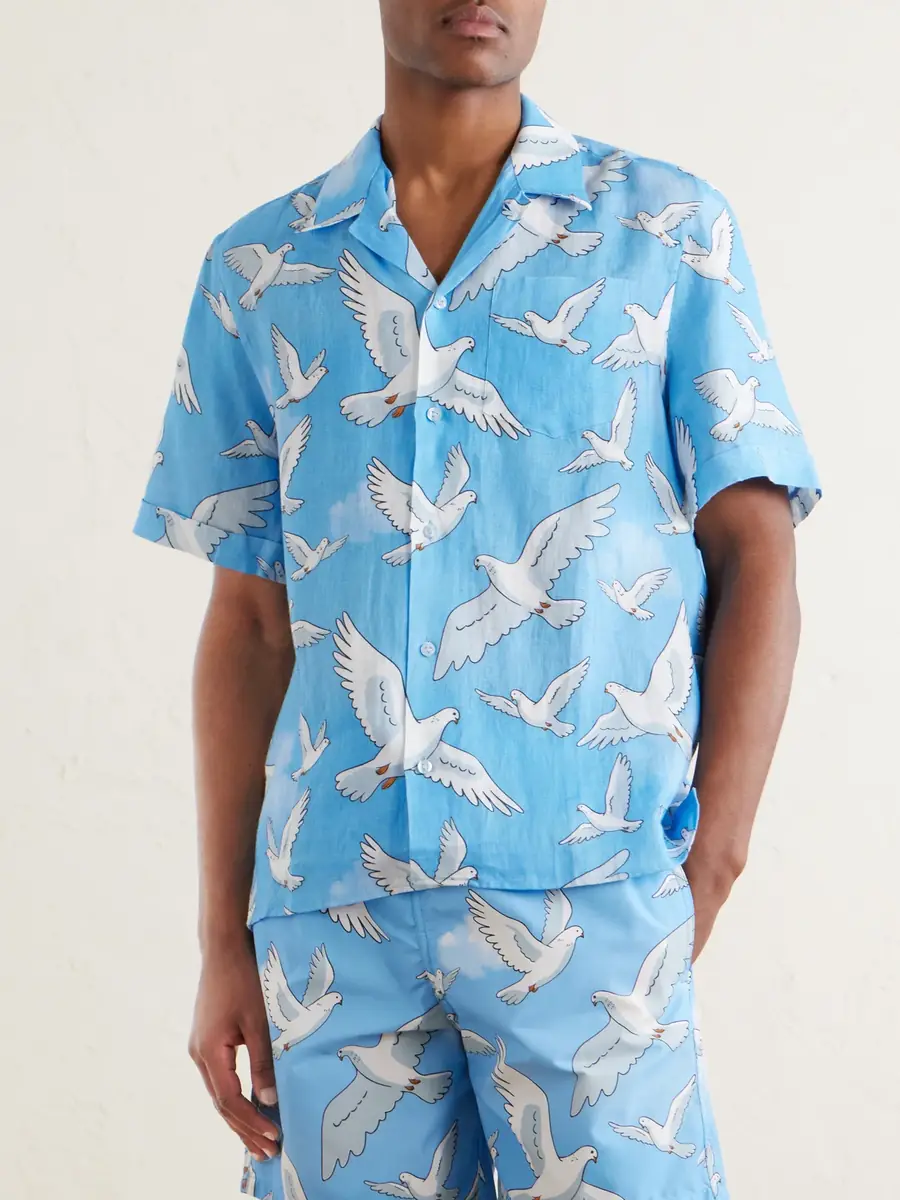 Vilebrequin 3.Paradis Chelly Printed Camp-Collar Linen Shirt - Men | Thumbnail 3 Vilebrequin 3.Paradis Chelly Printed Camp-Collar Linen Shirt - Men | Thumbnail 3
