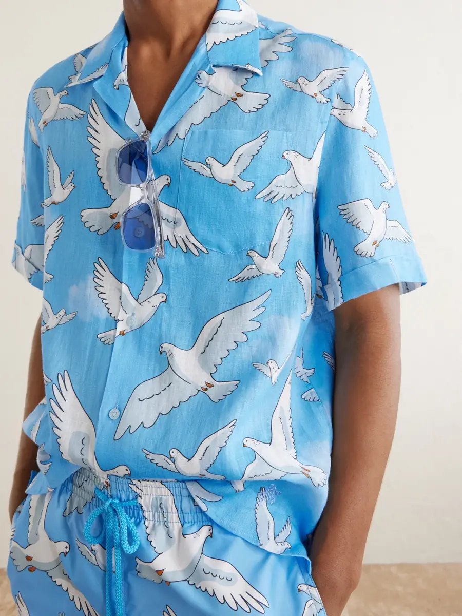 Vilebrequin 3.Paradis Chelly Printed Camp-Collar Linen Shirt - Men | Thumbnail 5 Vilebrequin 3.Paradis Chelly Printed Camp-Collar Linen Shirt - Men | Thumbnail 5