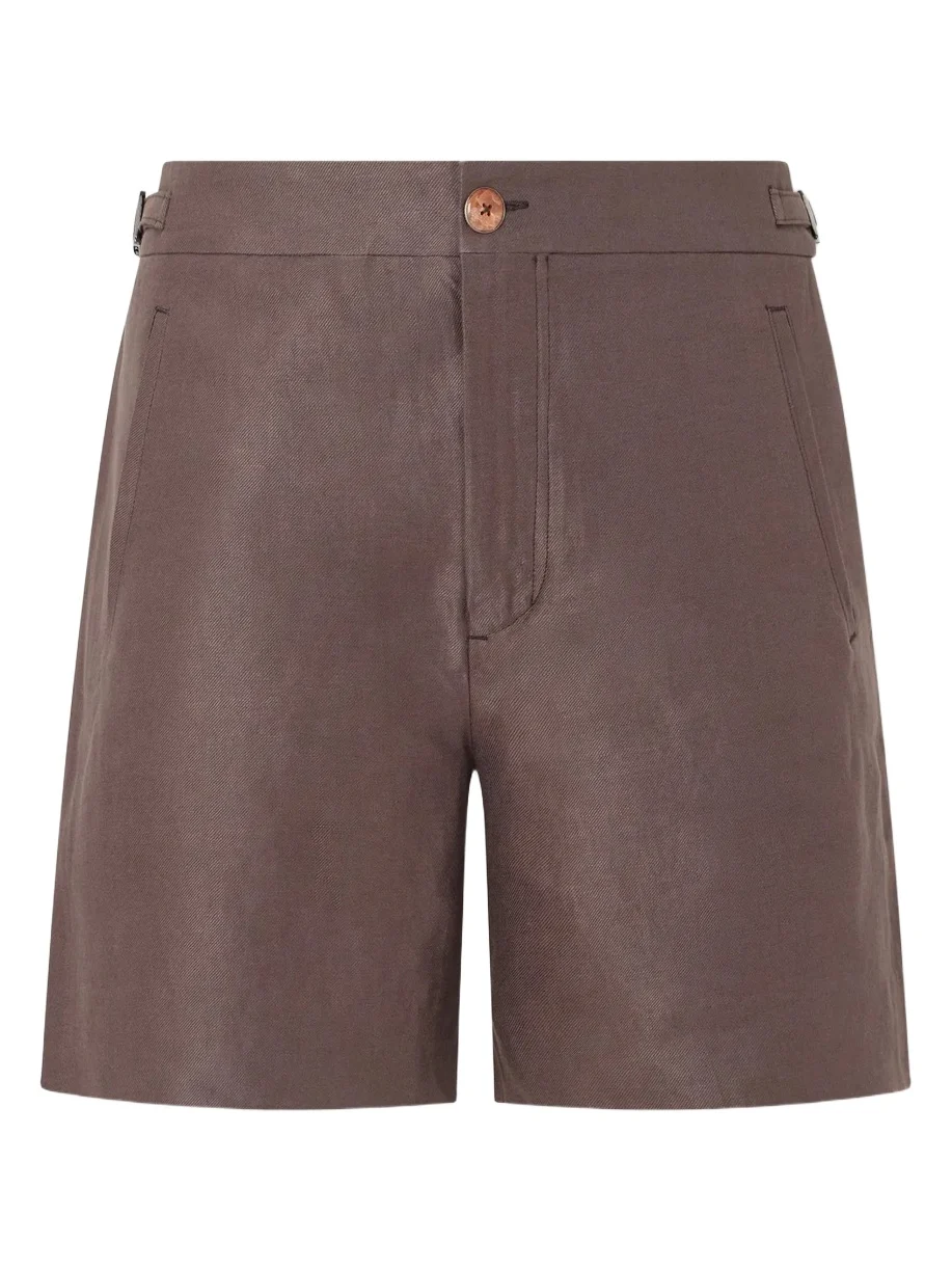 Straight-Leg Linen-Twill Shorts - Men Straight-Leg Linen-Twill Shorts - Men