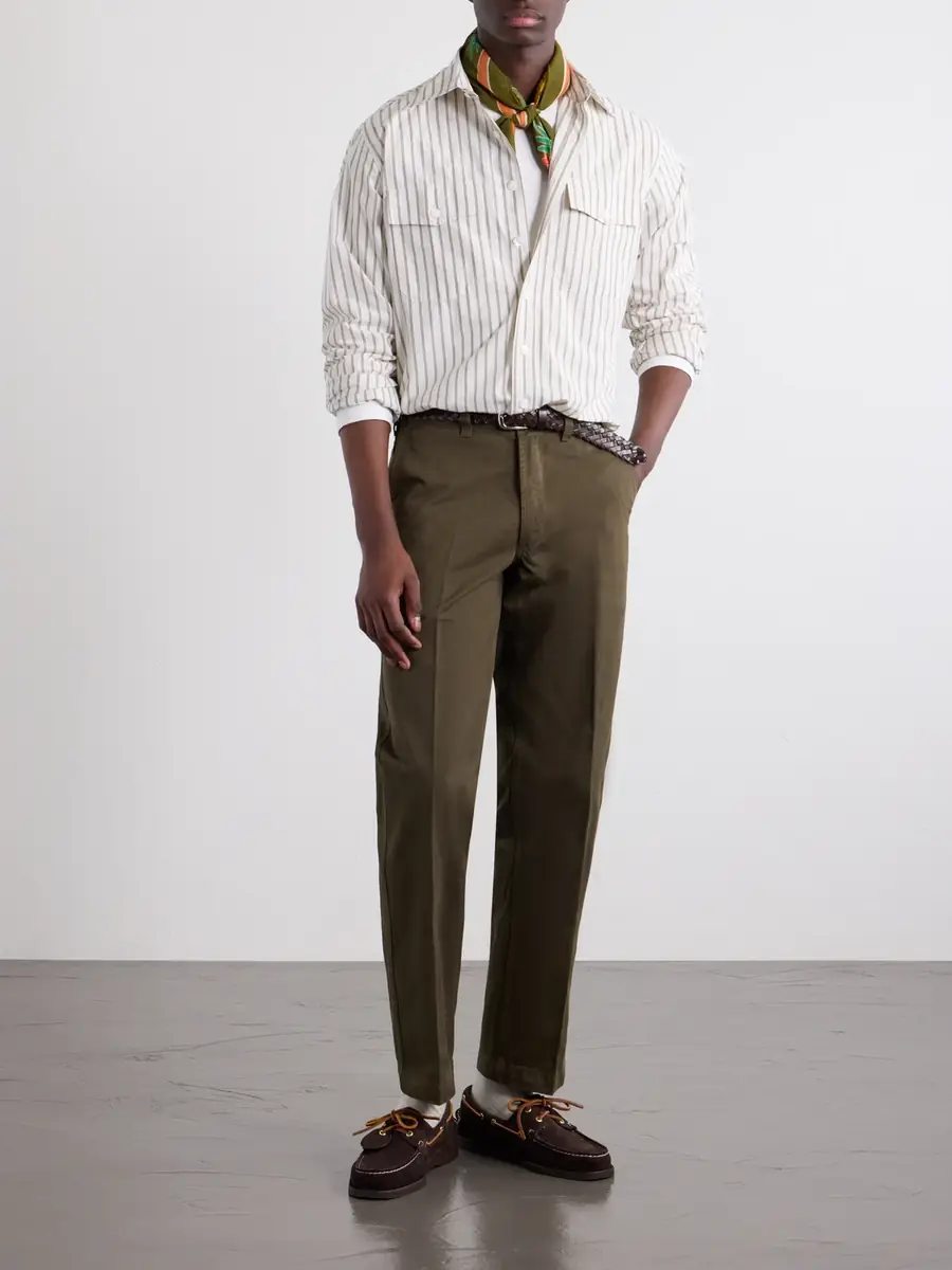 Drake's Striped Cotton-Poplin Shirt - Men | Thumbnail 2