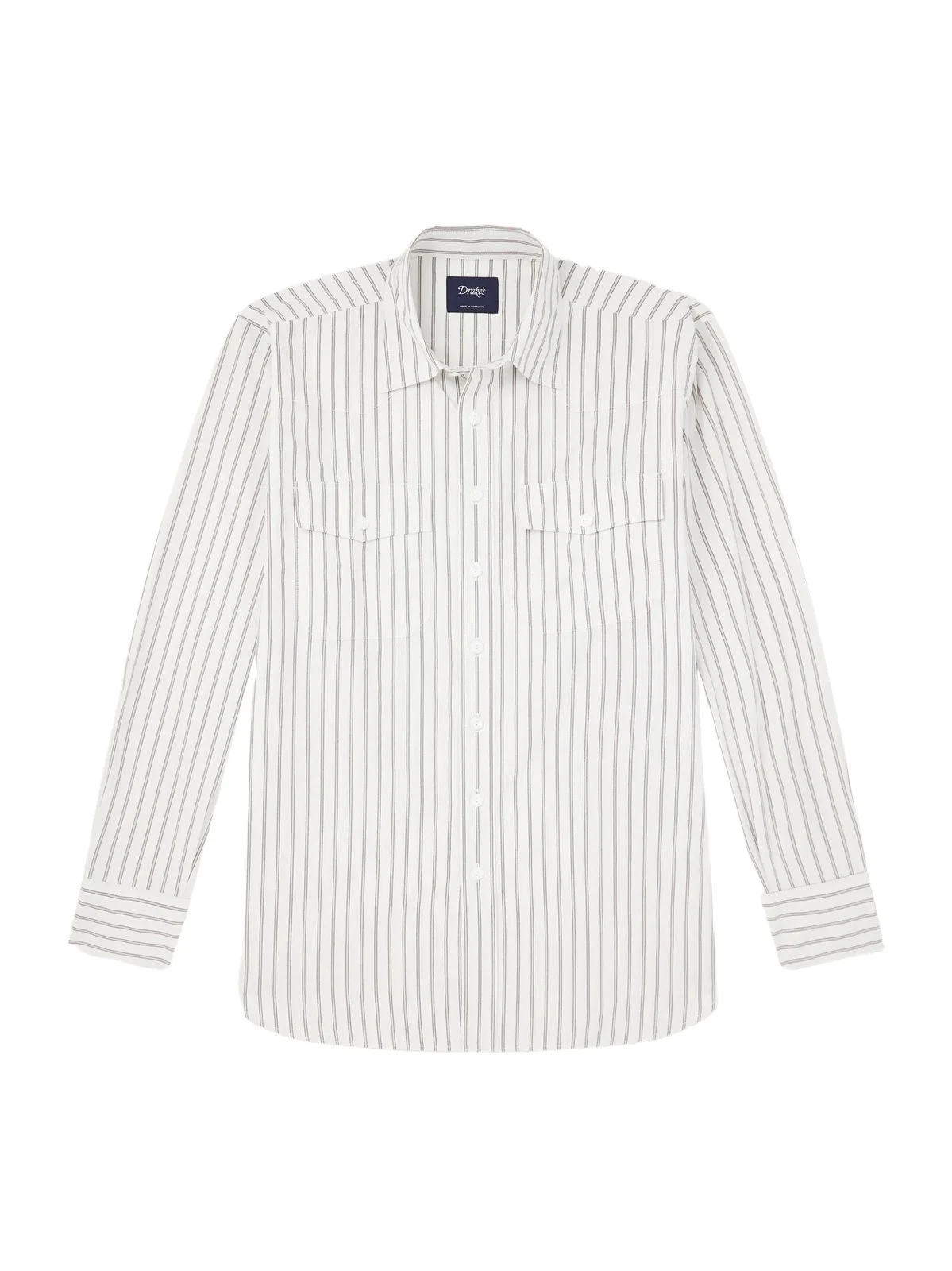 Striped Cotton-Poplin Shirt - Men Striped Cotton-Poplin Shirt - Men
