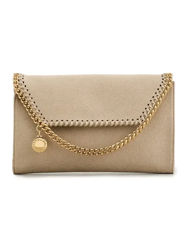 Falabella Faux Shaggy Deerskin Wallet On Chain