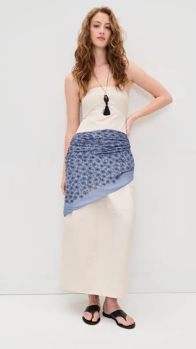 rag & bone Mel Floral Scarf Taupe Floral One Size | Thumbnail 3