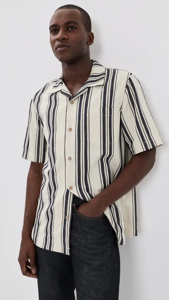 Naked & Famous Denim Aloha Dobby Bands Shirt | Thumbnail 2 Naked & Famous Denim Aloha Dobby Bands Shirt | Thumbnail 2