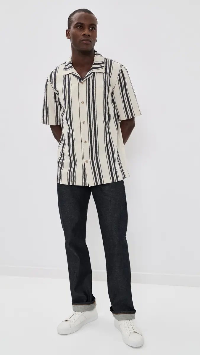 Naked & Famous Denim Aloha Dobby Bands Shirt | Thumbnail 5 Naked & Famous Denim Aloha Dobby Bands Shirt | Thumbnail 5