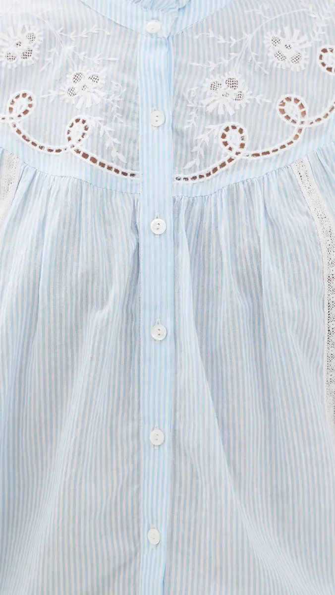 XÍRENA Mae Shirt Blue White Stripe | Thumbnail 6