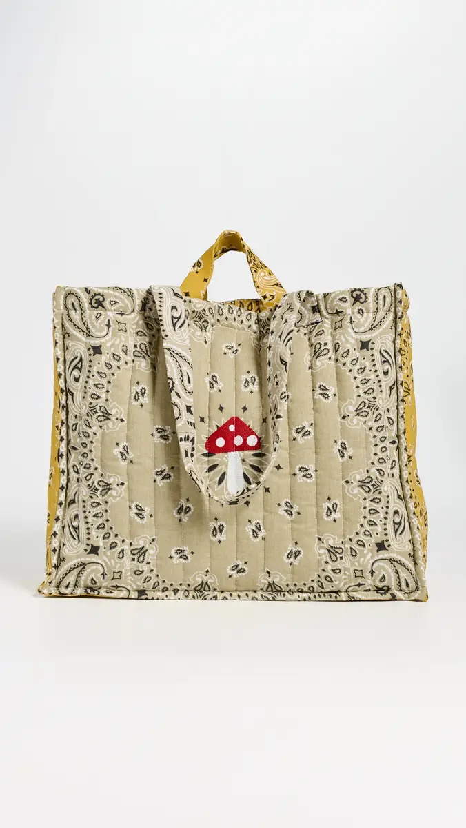 CALL IT BY YOUR NAME Maxi Quilted Champignon Cabas Tote Bag | Thumbnail 2 CALL IT BY YOUR NAME Maxi Quilted Champignon Cabas Tote Bag | Thumbnail 2