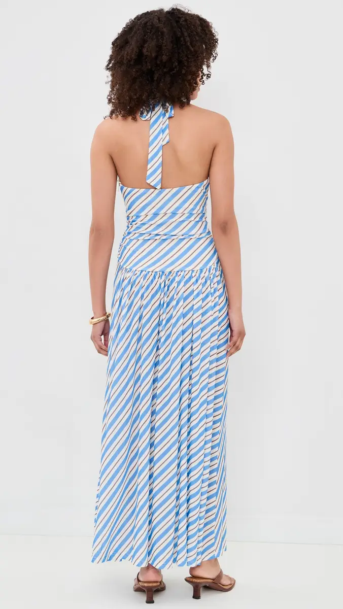 MINKPINK Sancia Halter Midi Dress Blue/White Stripe | Thumbnail 3 MINKPINK Sancia Halter Midi Dress Blue/White Stripe | Thumbnail 3
