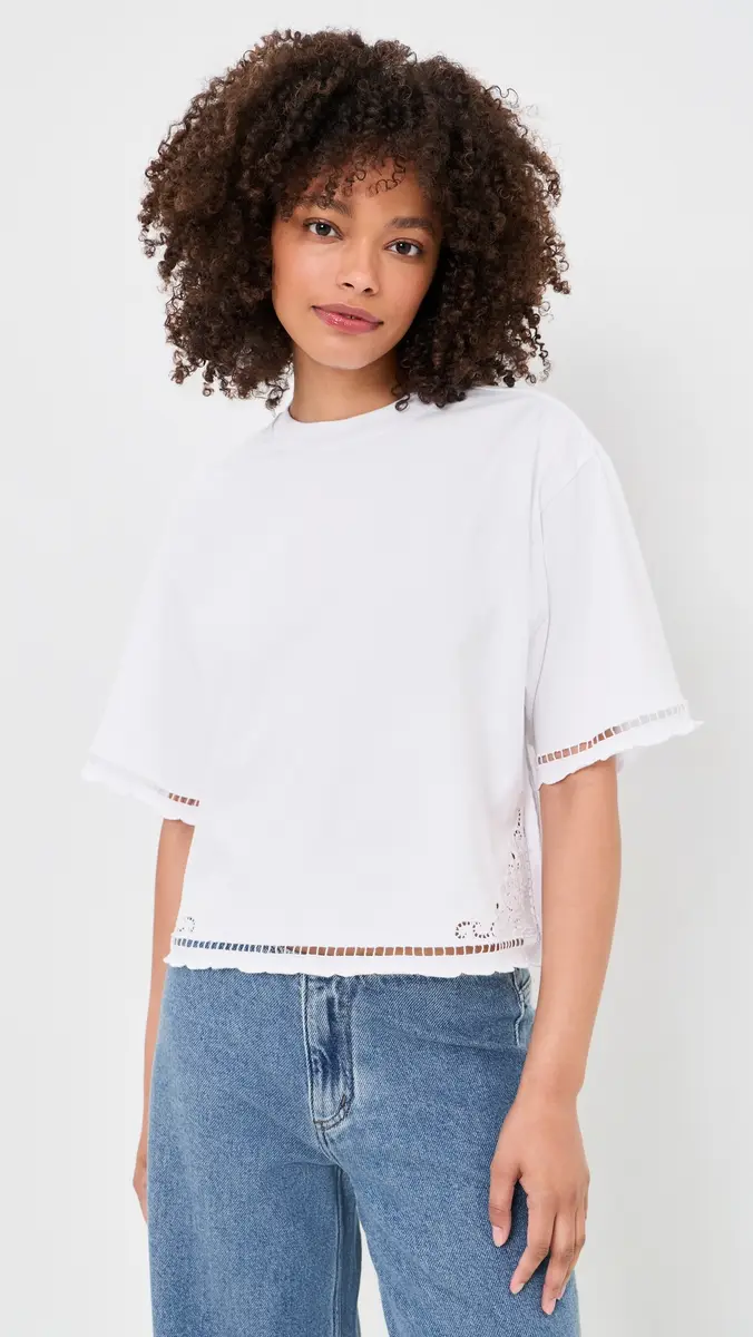 Madewell The Boxy Crop Tee in Allday Jersey Eyelet | Thumbnail 2