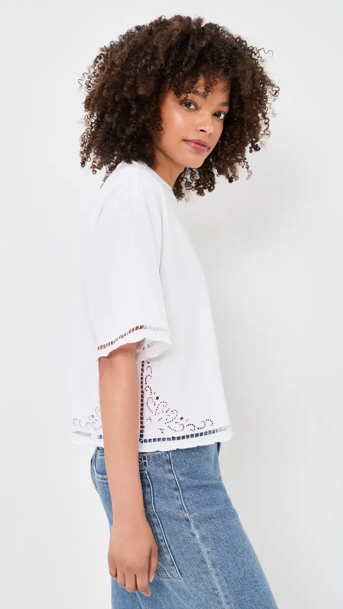 Madewell The Boxy Crop Tee in Allday Jersey Eyelet | Thumbnail 4