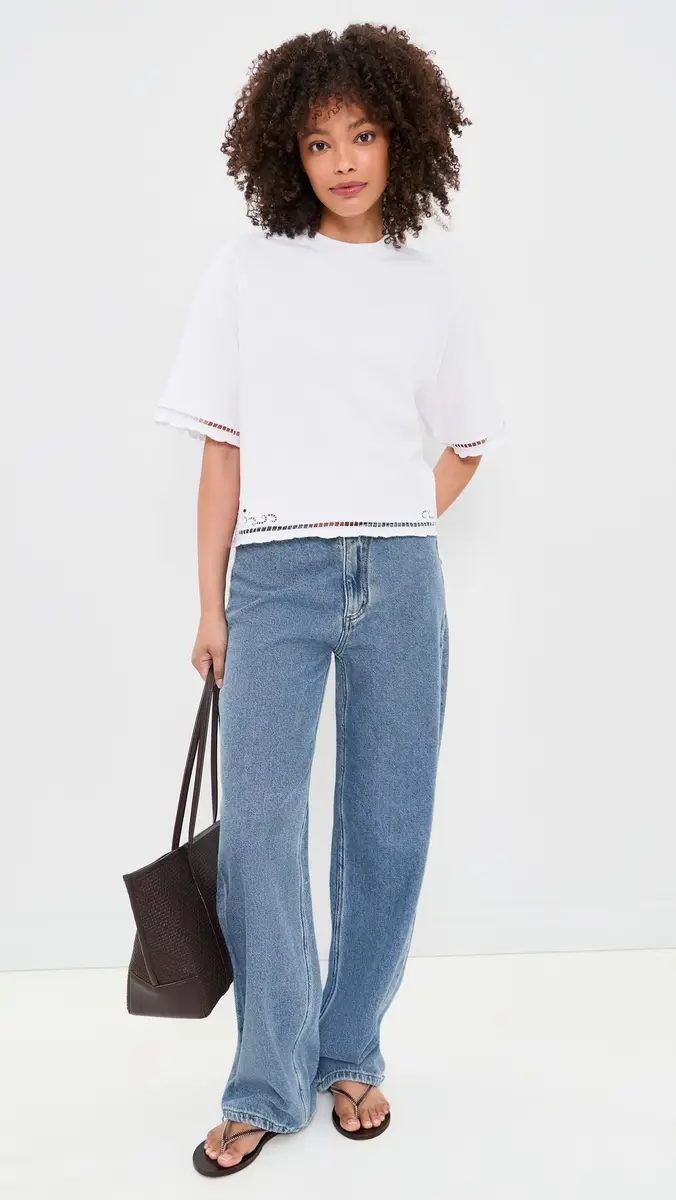 Madewell The Boxy Crop Tee in Allday Jersey Eyelet | Thumbnail 5