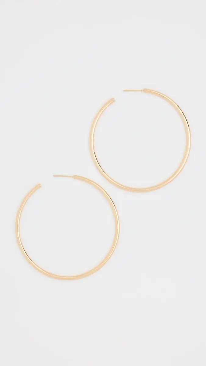 Jennifer Fisher 2 Thread Hoops Yellow Gold One Size | Thumbnail 2
