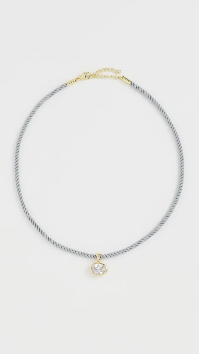 By Adina Eden Bezel Charm & Colored Rope Necklace | Thumbnail 2