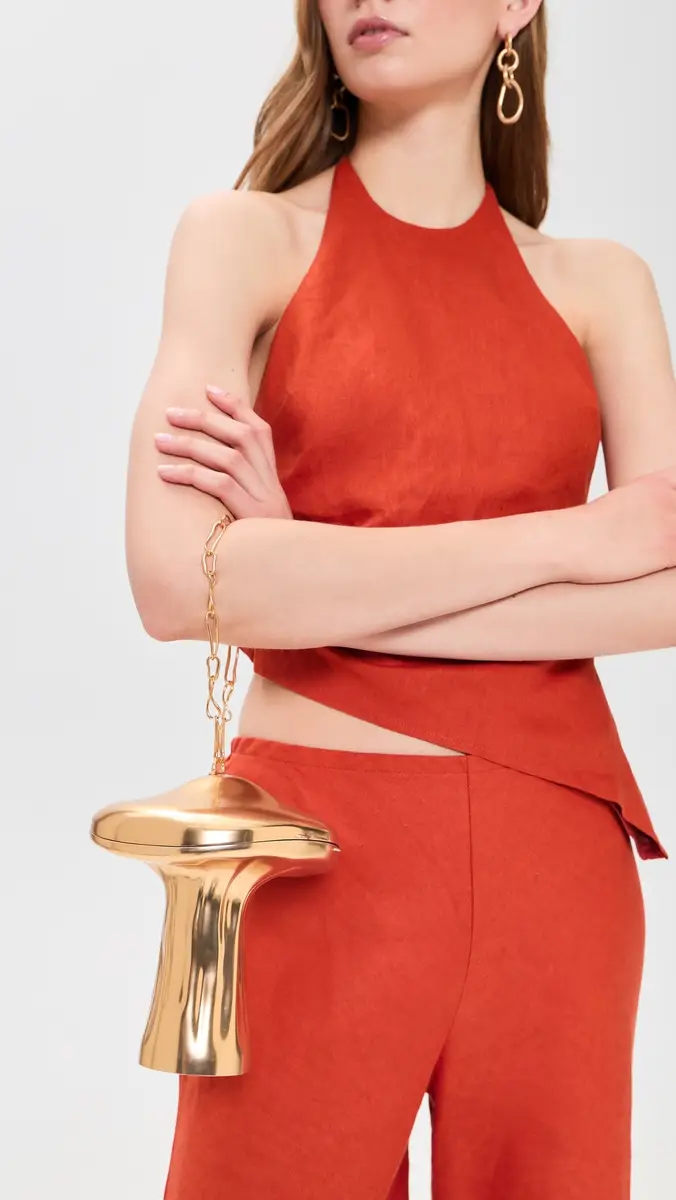 Cult Gaia Fungo Clutch Brushed Brass One Size | Thumbnail 3 Cult Gaia Fungo Clutch Brushed Brass One Size | Thumbnail 3