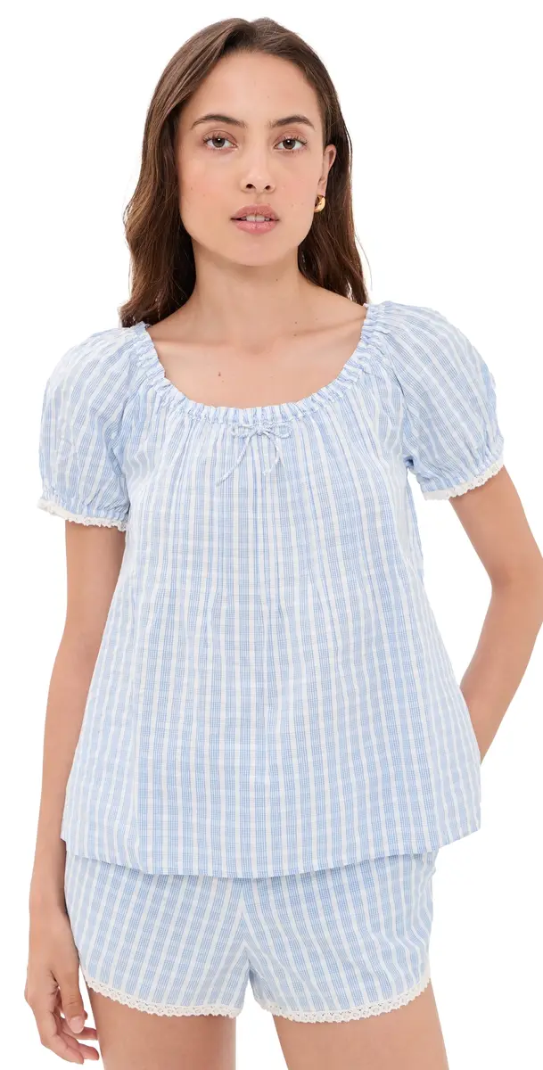 FAITHFULL Lonny Top Paloma Check/Light Blue White | Image 1 FAITHFULL Lonny Top Paloma Check/Light Blue White | Image 1