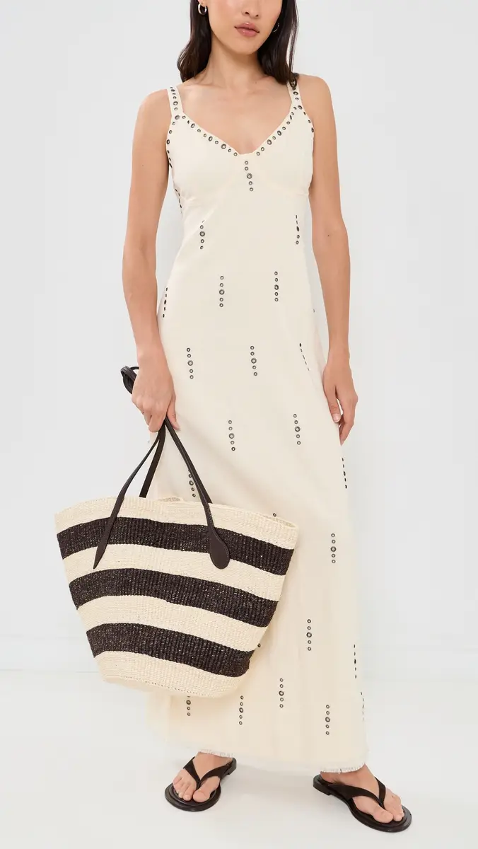 Liffner Large Sprout Basket Tote Dark Brown/Cream Stripe One Size | Thumbnail 3 Liffner Large Sprout Basket Tote Dark Brown/Cream Stripe One Size | Thumbnail 3