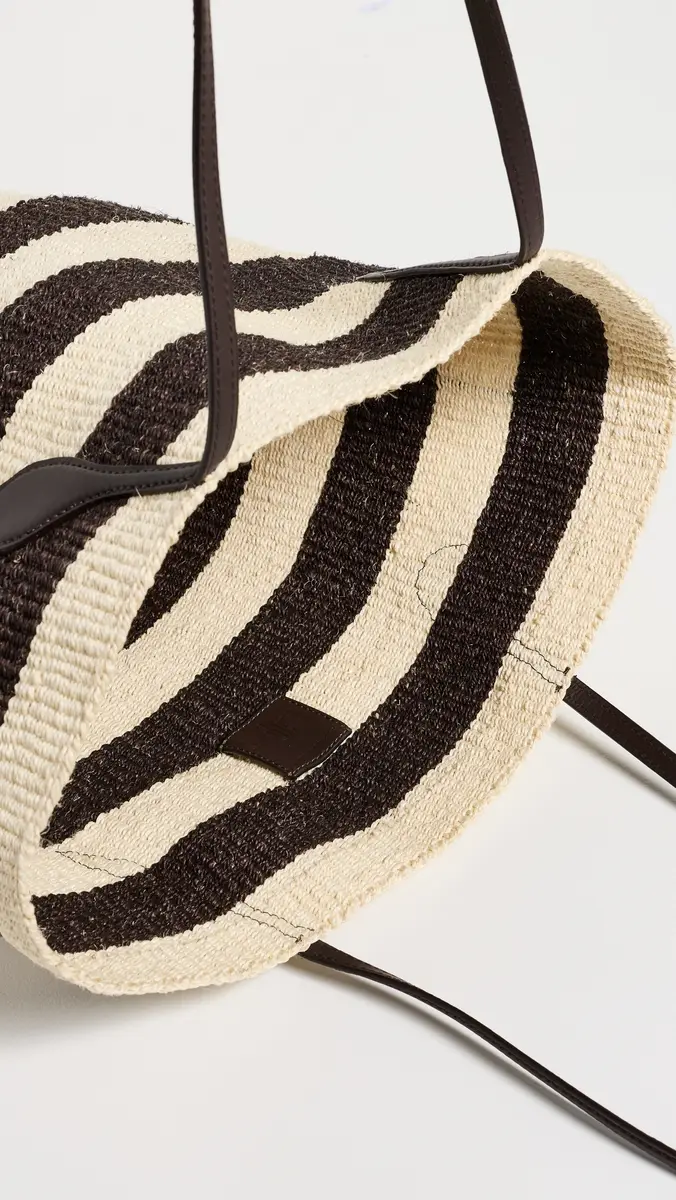 Liffner Large Sprout Basket Tote Dark Brown/Cream Stripe One Size | Thumbnail 6 Liffner Large Sprout Basket Tote Dark Brown/Cream Stripe One Size | Thumbnail 6