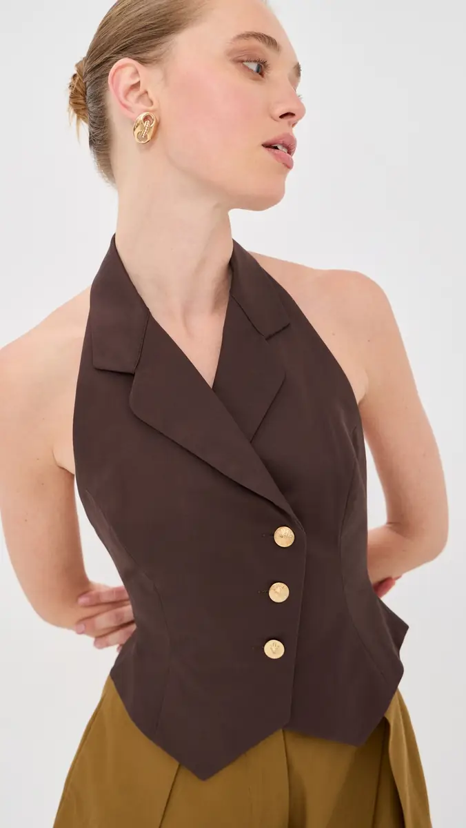 Tolu Coker Halter Waistcoat Top | Thumbnail 2 Tolu Coker Halter Waistcoat Top | Thumbnail 2