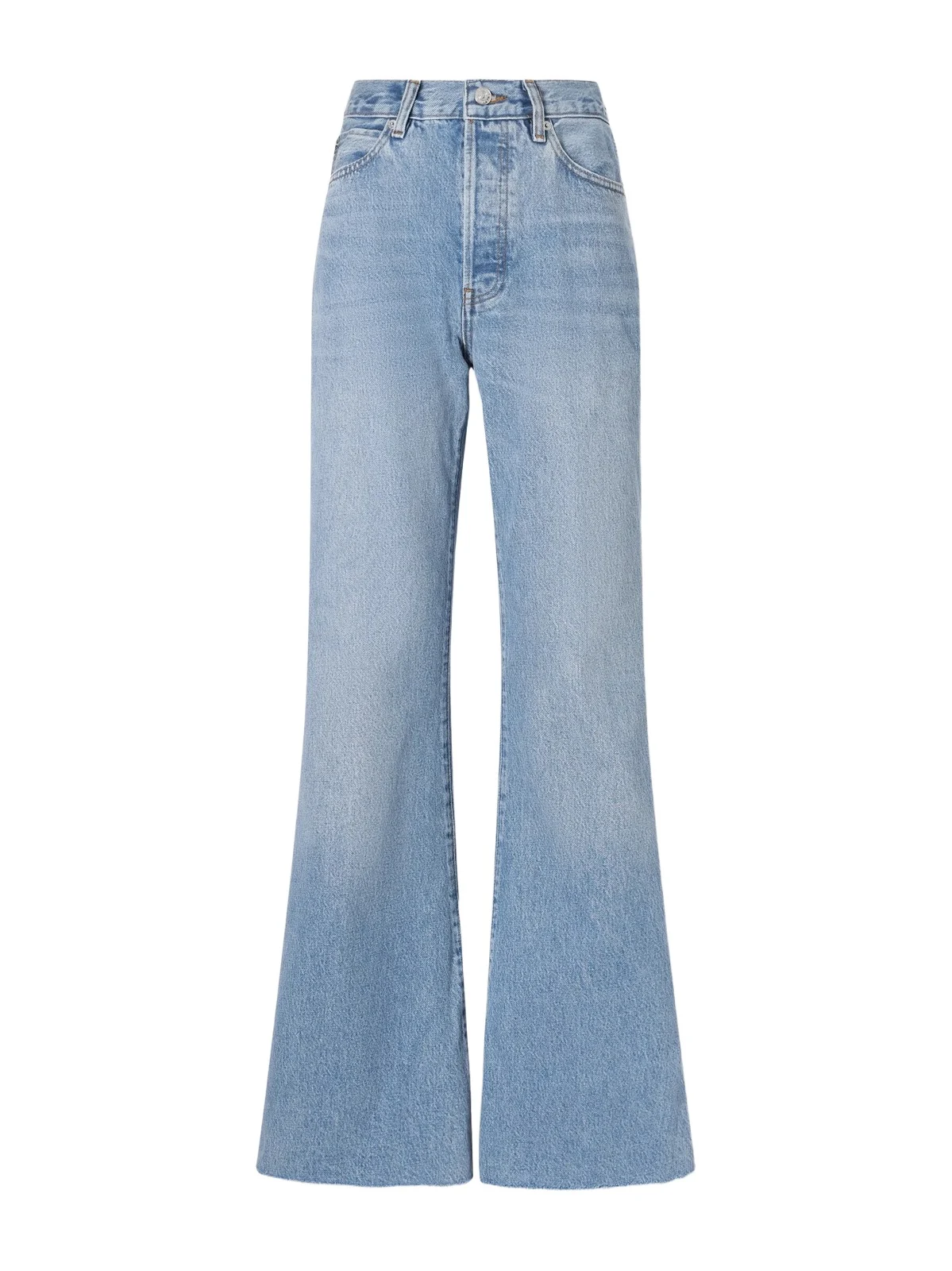 Frame The Lax Frayed High-rise Flared Jeans