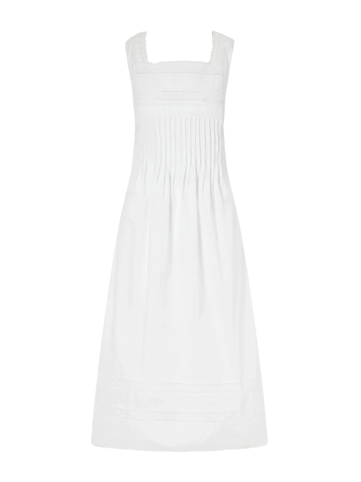 Lalla Ruched Broderie Anglaise-trimmed Cotton-poplin Maxi Dress