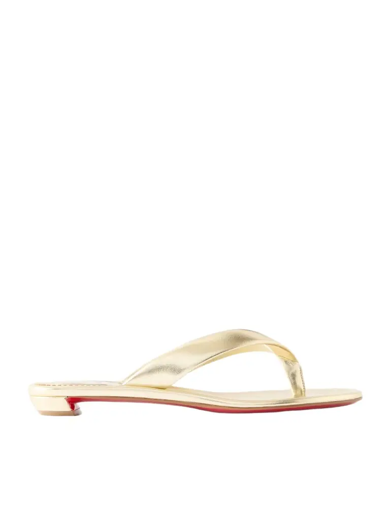 Christian Louboutin Miss Z Metallic Leather Thong Sandals | Image 1 Christian Louboutin Miss Z Metallic Leather Thong Sandals | Image 1