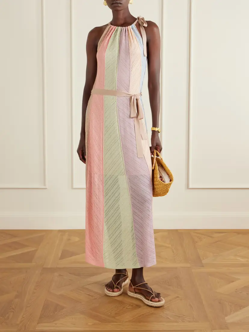Zimmermann Mahon Splice Halter Mesh Midi Dress | Thumbnail 2