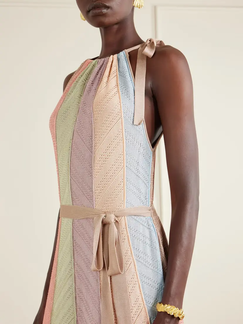 Zimmermann Mahon Splice Halter Mesh Midi Dress | Thumbnail 4