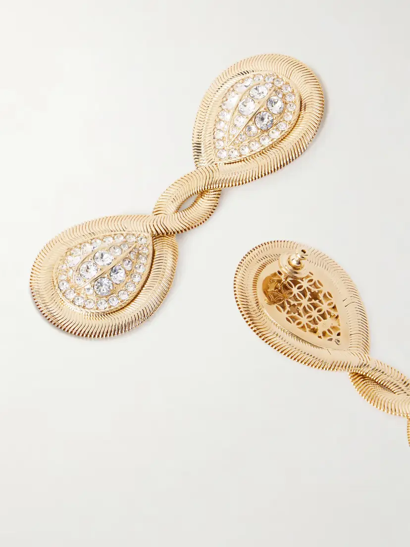 Valentino Garavani Gold-tone Crystal Earrings | Thumbnail 3