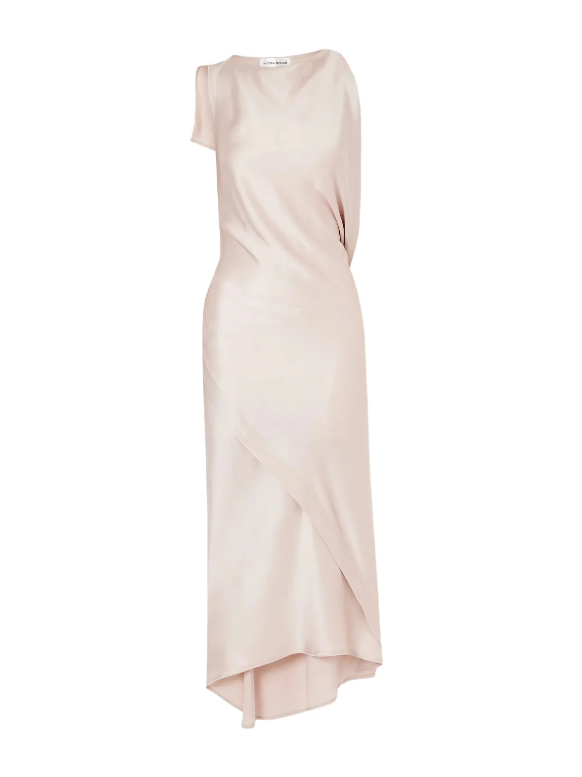 Draped Satin Midi Dress
