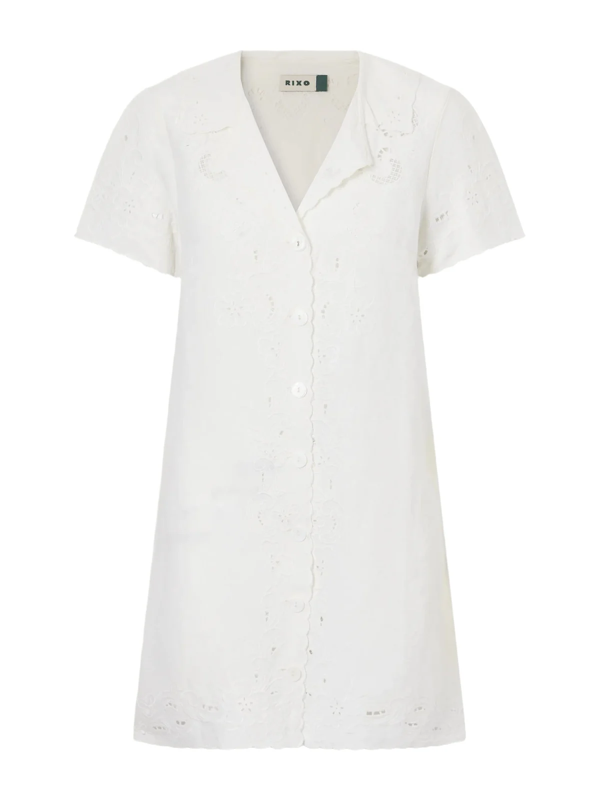 Zayanna Broderie Anglaise Linen-blend Mini Dress Zayanna Broderie Anglaise Linen-blend Mini Dress