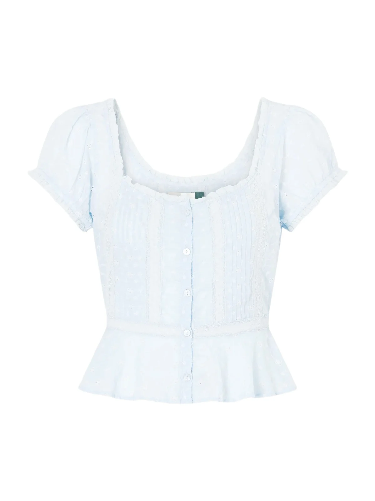 Sandi Cropped Broderie Anglaise Cotton Blouse