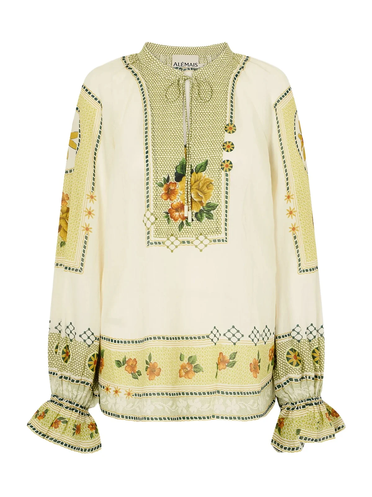 Dixie Floral-print Ramie Top Dixie Floral-print Ramie Top
