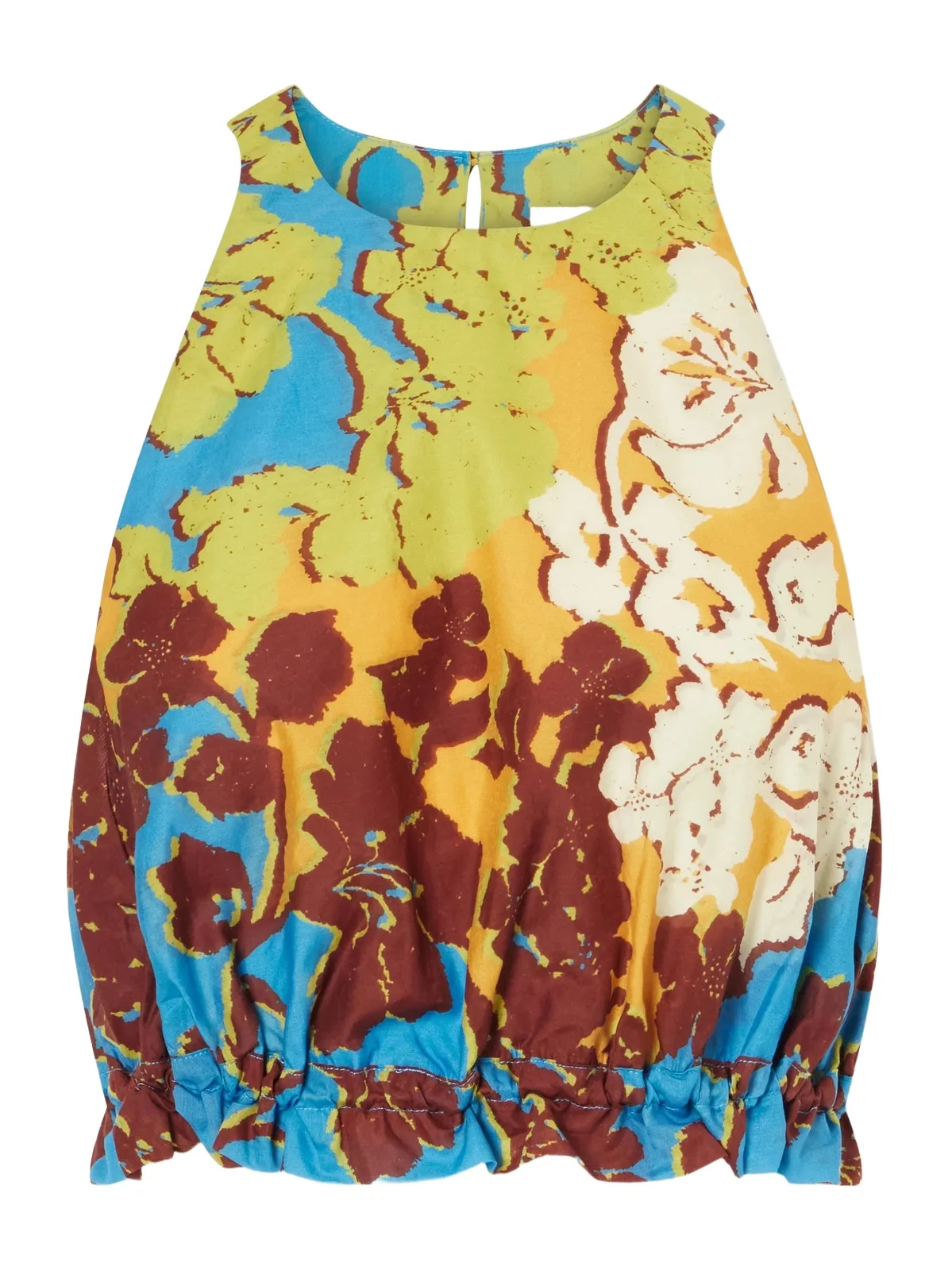 Splice Cropped Floral-print Cotton And Silk-blend Top - Multi Splice Cropped Floral-print Cotton And Silk-blend Top - Multi