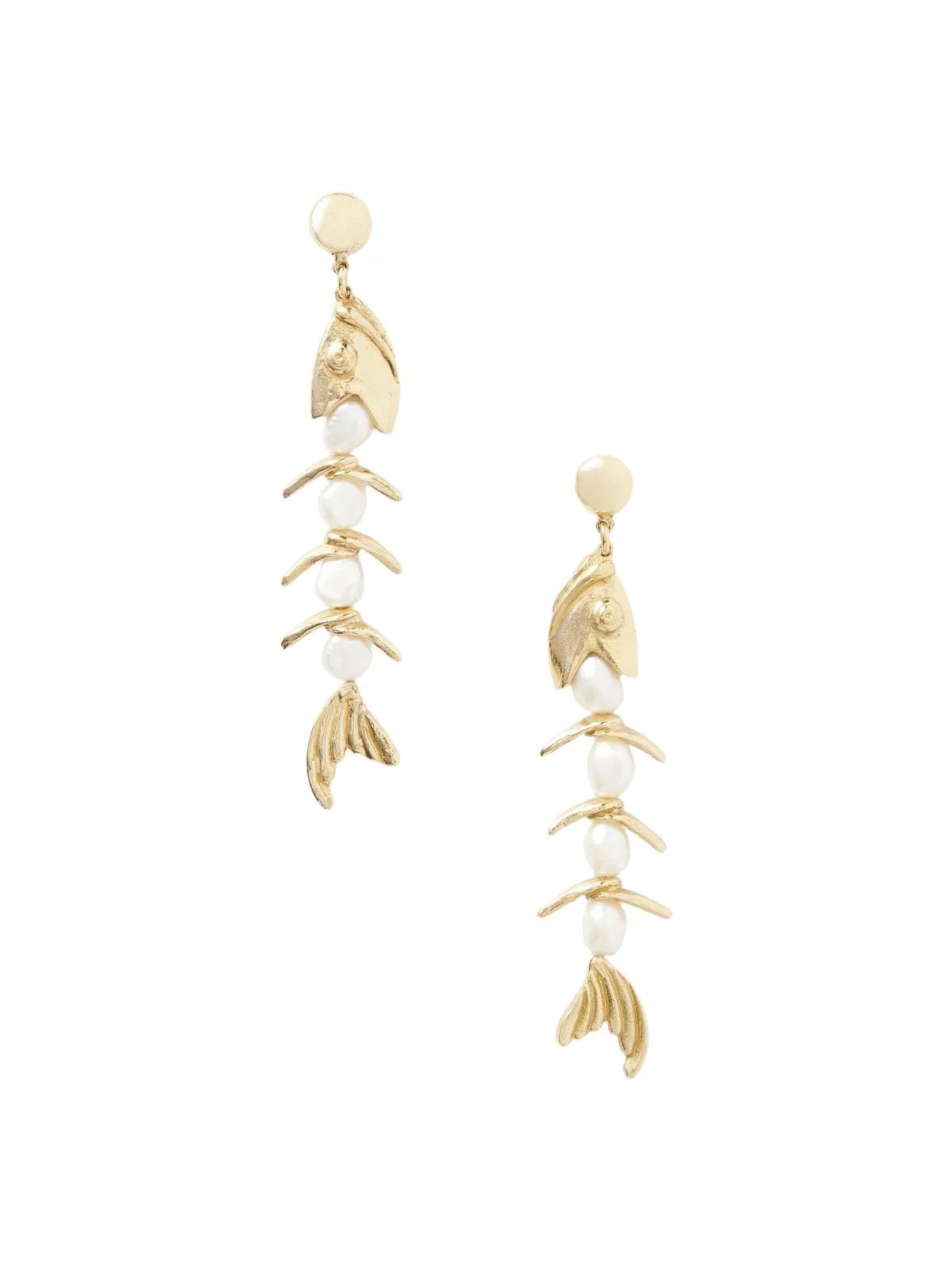 Calypso Gold-tone And Pearl Drop Earrings Calypso Gold-tone And Pearl Drop Earrings