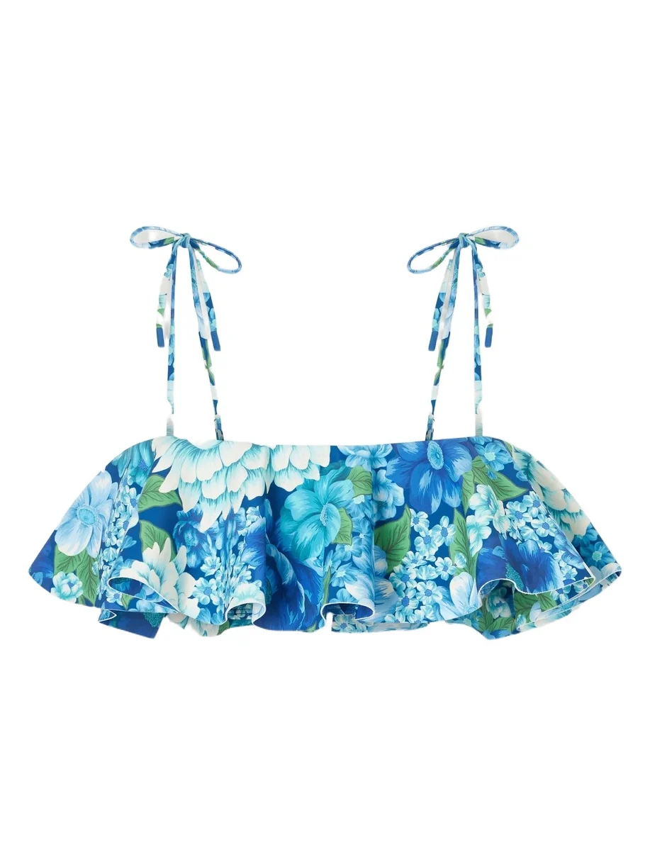 Margo Ruffled Floral-print Bikini Top Margo Ruffled Floral-print Bikini Top