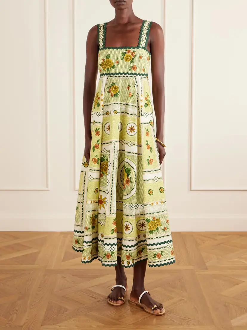 ALÉMAIS Dixie Pleated Floral-print Cotton-poplin Midi Dress | Thumbnail 3 ALÉMAIS Dixie Pleated Floral-print Cotton-poplin Midi Dress | Thumbnail 3