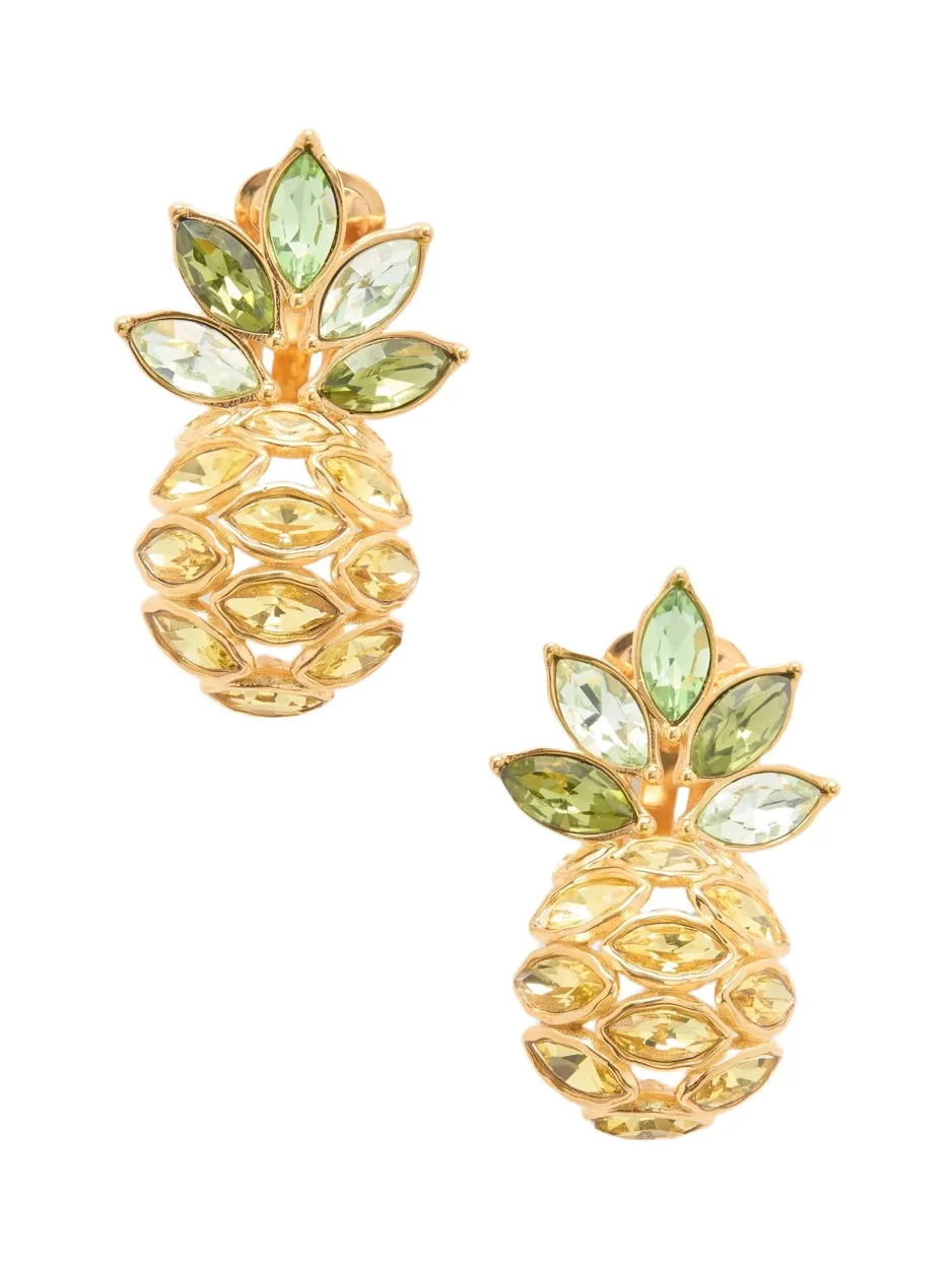 Crystal-embellished Gold-tone Clip Earrings Crystal-embellished Gold-tone Clip Earrings