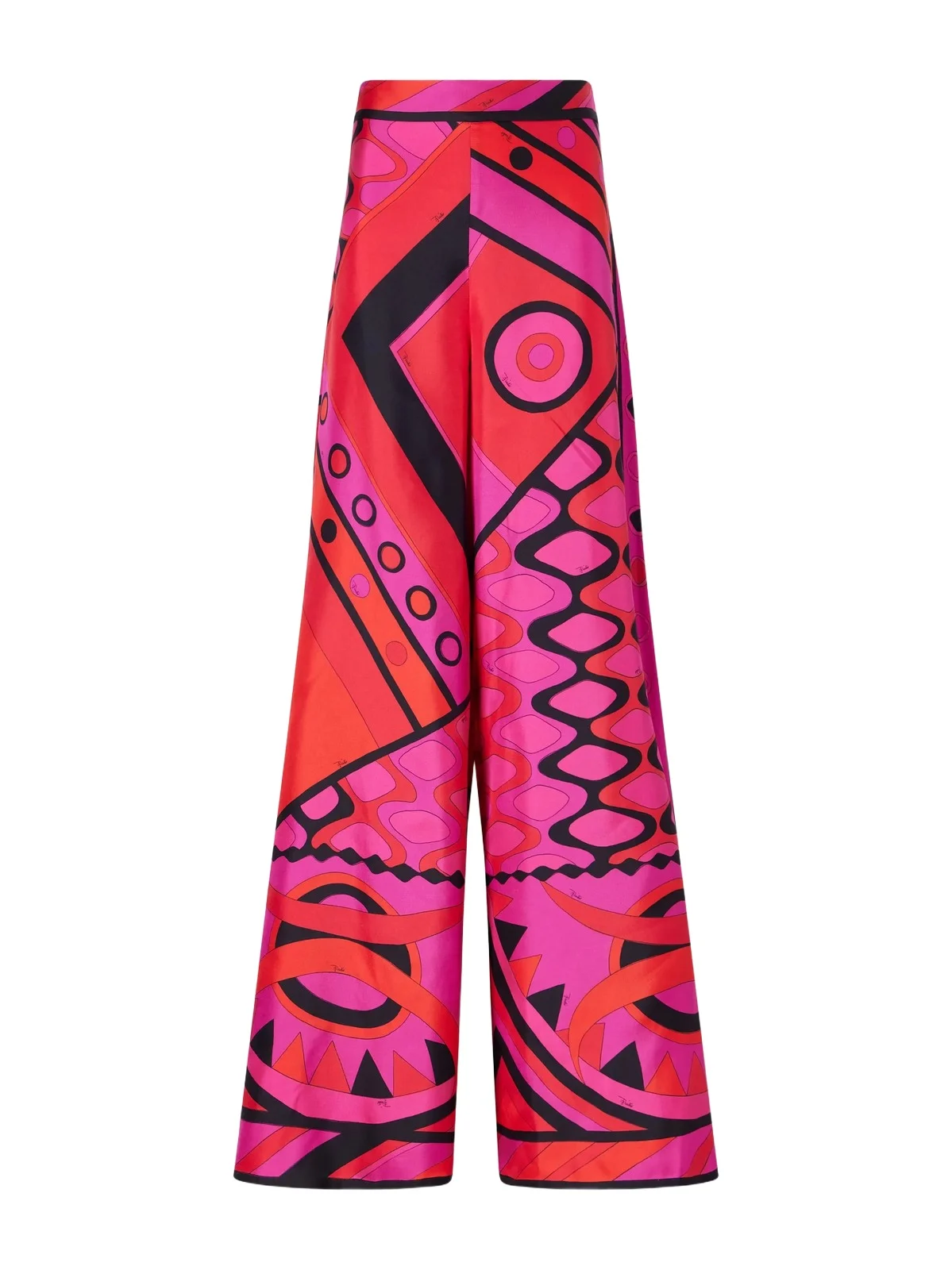 Printed Silk-twill Wide-leg Pants