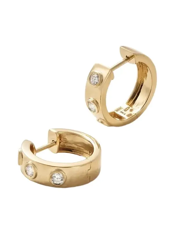 Together Forever 14-karat Gold Diamond Hoop Earrings Together Forever 14-karat Gold Diamond Hoop Earrings